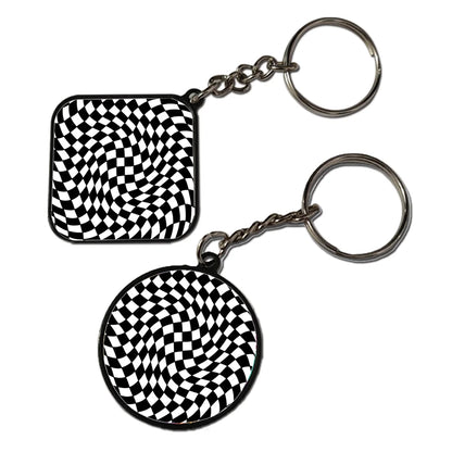 Checks - Keychain With Black Border (Pack Of 2)