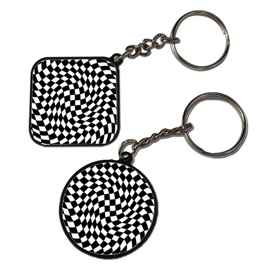 Checks - Keychain With Black Border (Pack Of 2)
