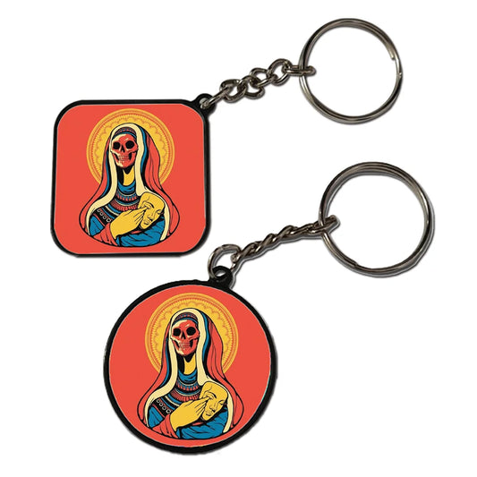 Skeleton Art - Keychain With Black Border (Pack Of 2)
