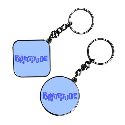 Bratitude - Keychain With Silver Border (Pack Of 2)