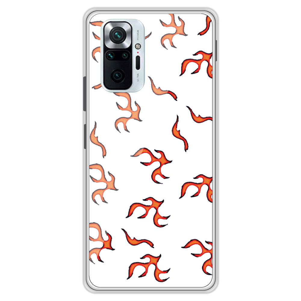 Orange Mini Flames - Clear Printed Case For Redmi Models