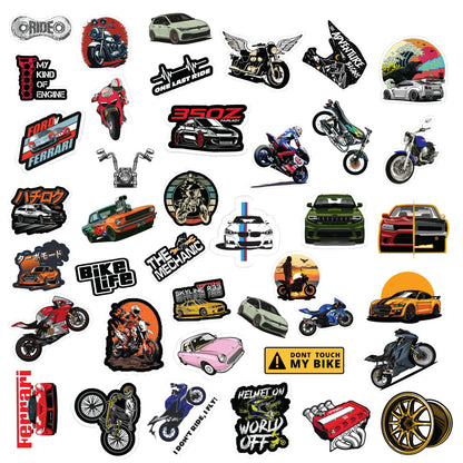 Car and Bike Sticker Bundle – 42 Waterproof Aesthetic Stickers for Phone Cases, Clear Covers, Journals, Scrapbooks & More