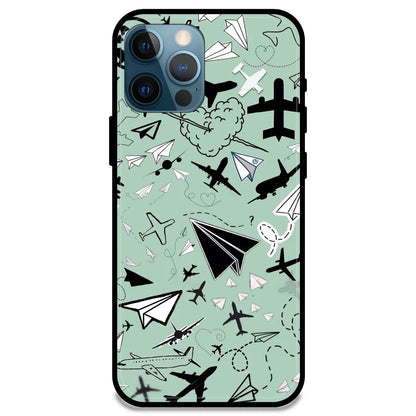 Planes - Glossy Metal Silicone Case For Apple iPhone Models- Apple iPhone 13 pro