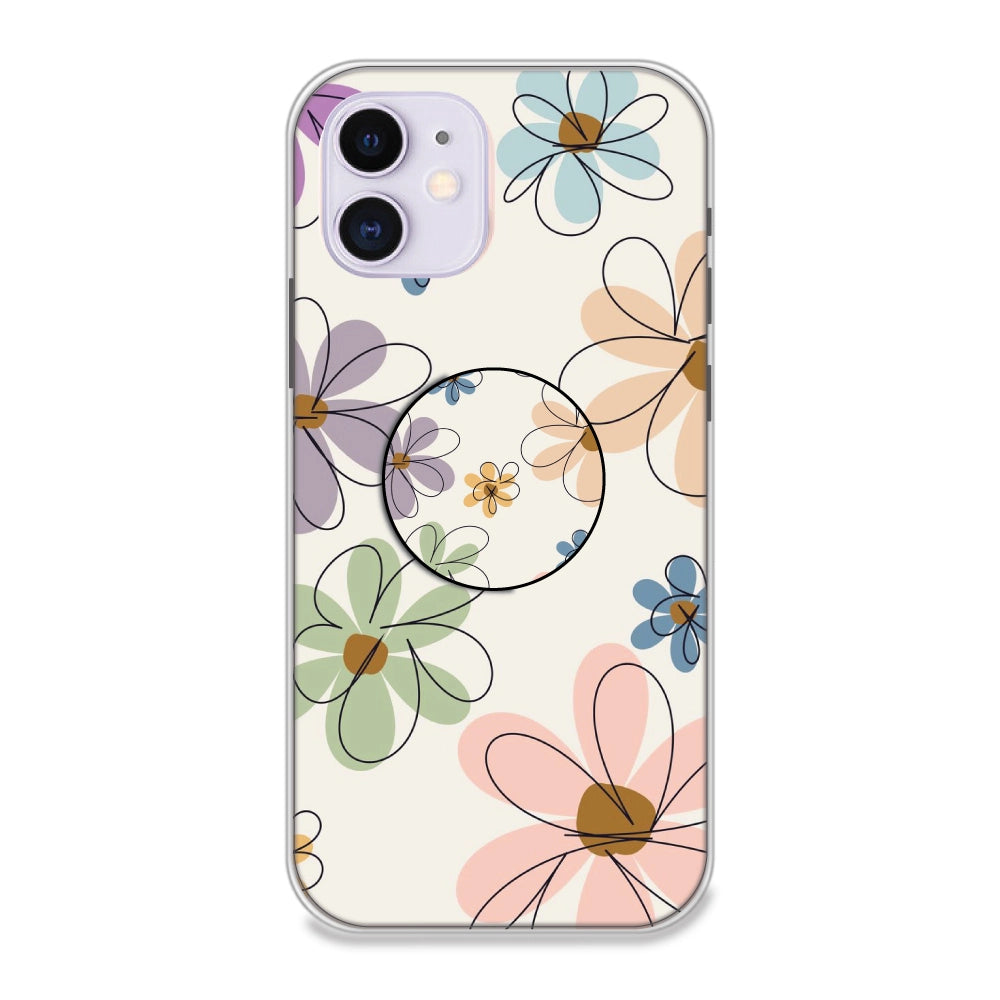 Rainbow Flowers - Silicone Grip Case For Apple iPhone Models iPhone 11