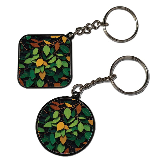 Leaves - Keychain With Black Border (Pack Of 2)
