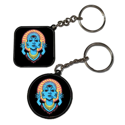 Psychedelic Art - Keychain With Black Border (Pack Of 2)