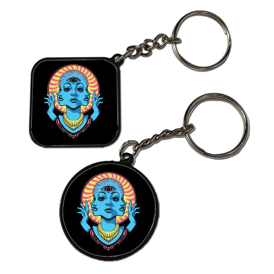 Psychedelic Art - Keychain With Black Border (Pack Of 2)