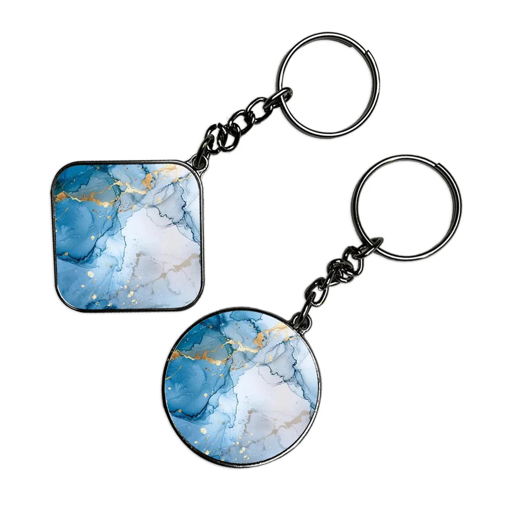 Blue Sky - Keychain With Silver Border (Pack Of 2)