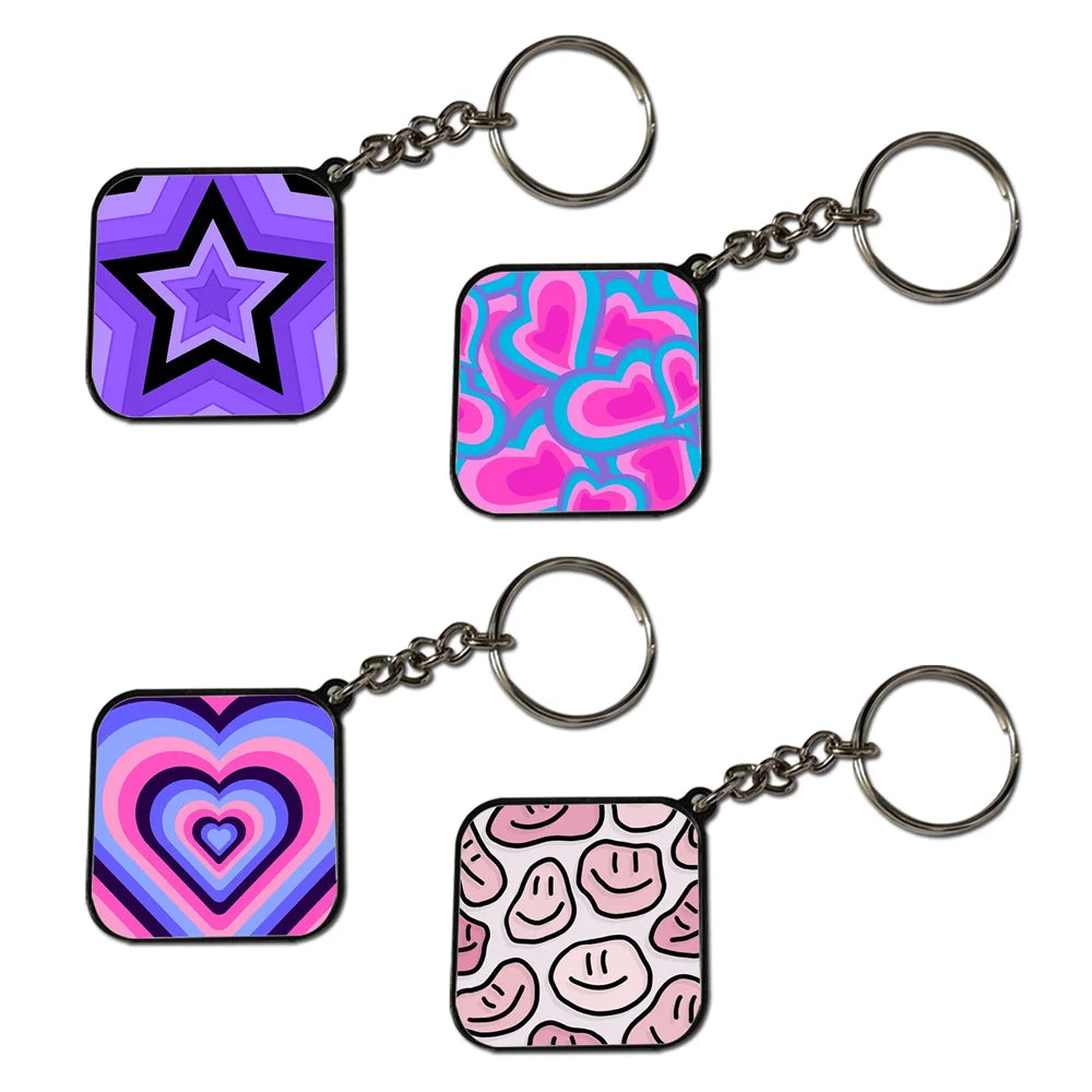 Mix - A Combo Of 4 Black Border Keychains