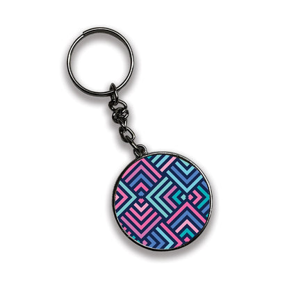 Geometric - A Combo Of 4 Silver Border Keychains