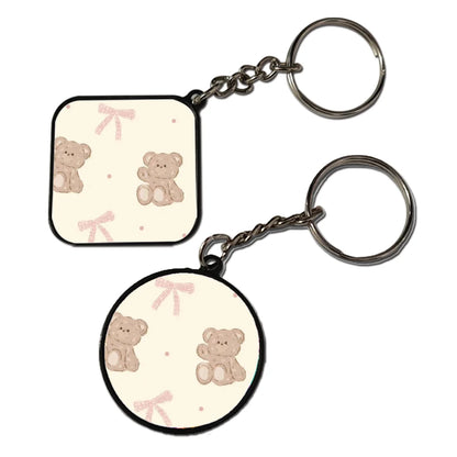 Cute Bear - Keychain With Black Border (Pack Of 2)