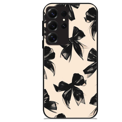 Black Bows - Glossy Metal Silicone Cases for Samsung