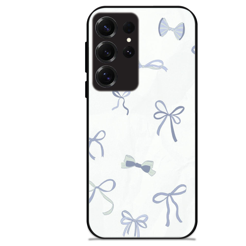 Blue Bows - Glossy Metal Silicone Cases for Samsung