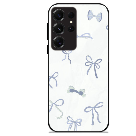Blue Bows - Glossy Metal Silicone Cases for Samsung