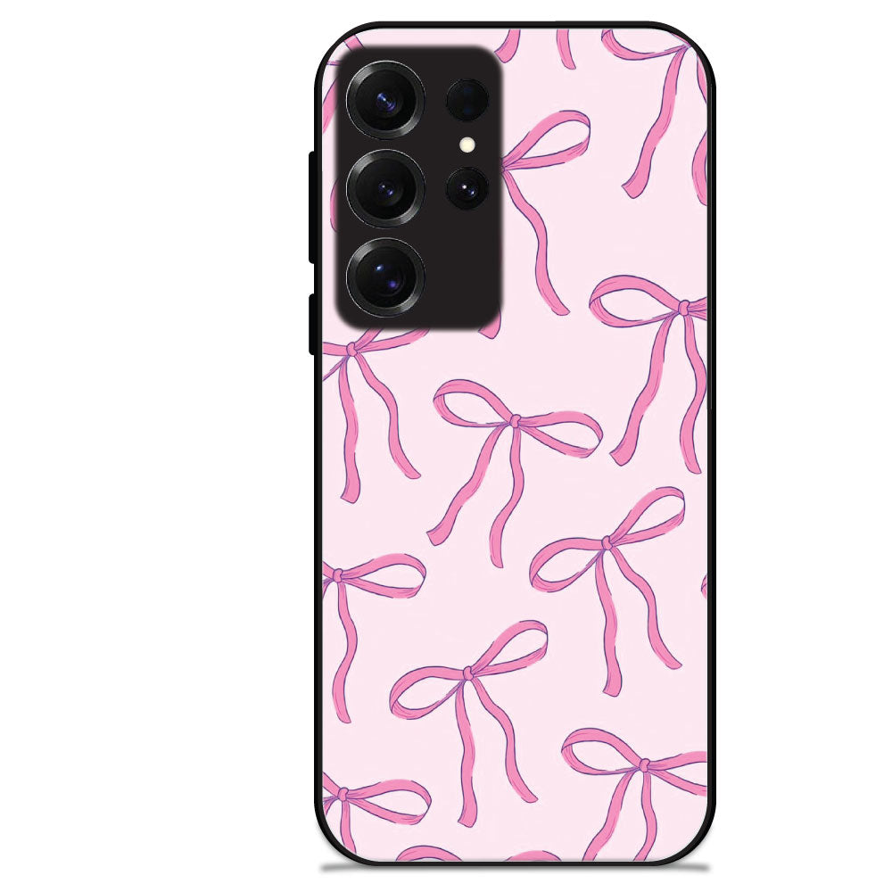Pink Bows - Glossy Metal Silicone Cases for Samsung