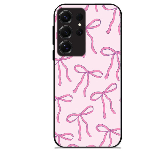 Pink Bows - Glossy Metal Silicone Cases for Samsung