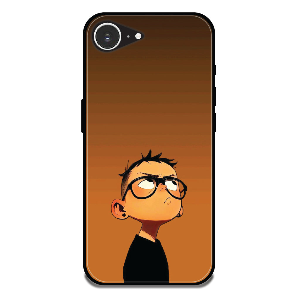 Stylish Cartoon Boy - Glossy Metal Silicone Case For Apple iPhone Models