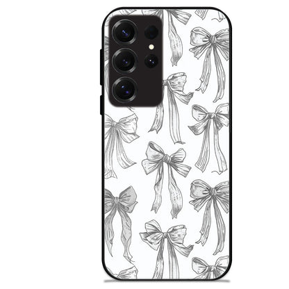 White Bows - Glossy Metal Silicone Cases for Samsung