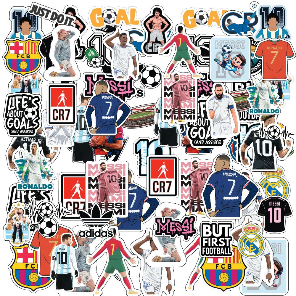 Football Stickers Pack – 42+ Soccer Star Waterproof Stickers