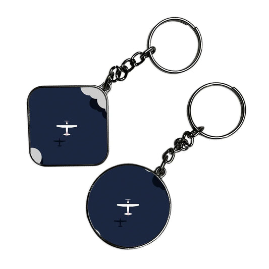 War Plane - Keychain With Silver Border (Pack Of 2)