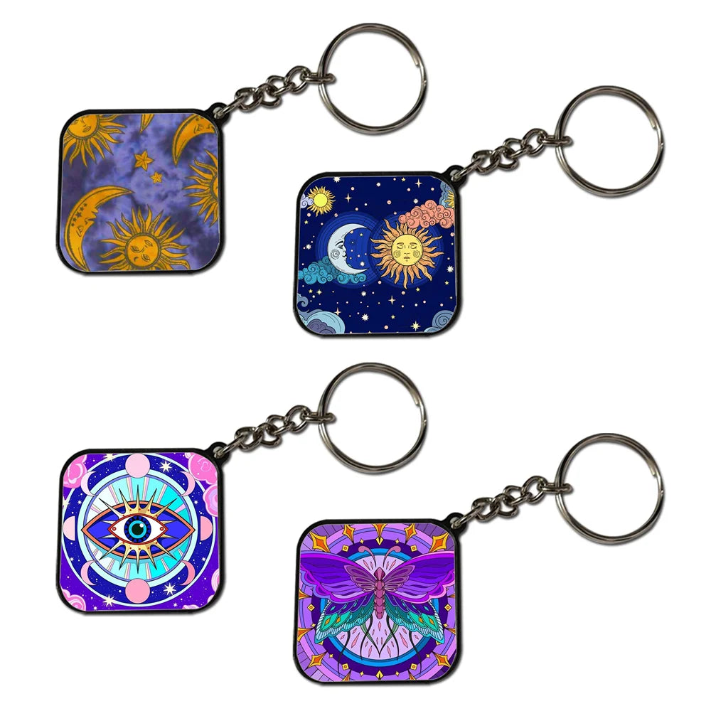 Sun - A Combo Of 4 Black Border Keychains