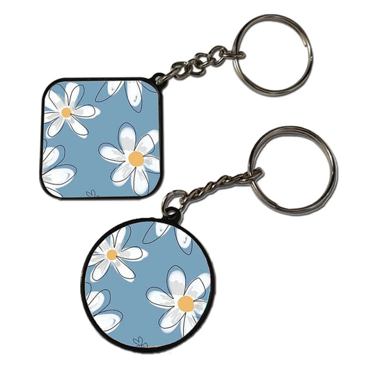 Large Daisies - Keychain With Black Border (Pack Of 2)
