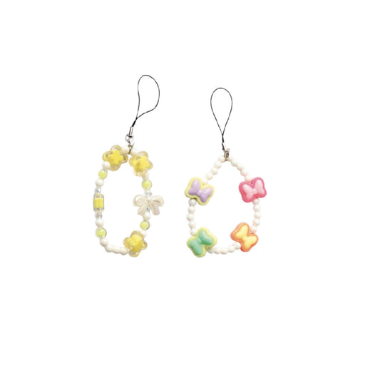 Bows & Pearls - A Combo Of 2 Mini Round Phone Charms