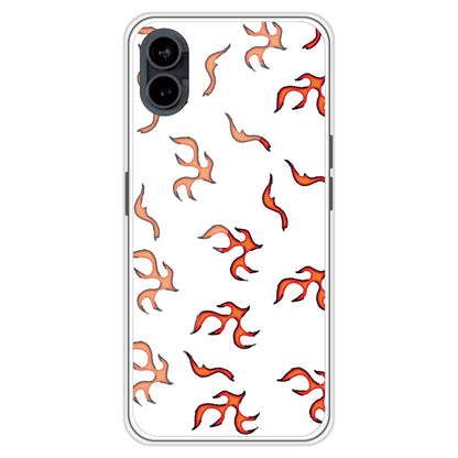 Orange Mini Flames - Clear Printed Case For Nothing Models