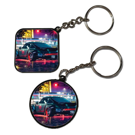 Black Car - Keychain With Black Border (Pack Of 2)