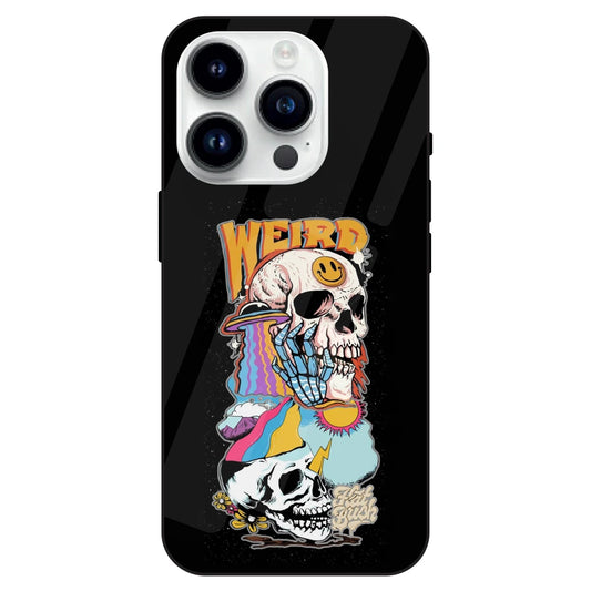 Weird Skull Graffiti - Glass Cases For Apple iPhone Models