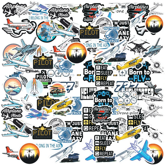 Aviation Stickers Pack – 42+ Airplane Pilot Stickers