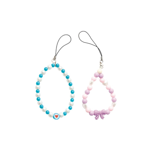 The Blue & Pink World - A Combo Of 2 Mini Round Phone Charms