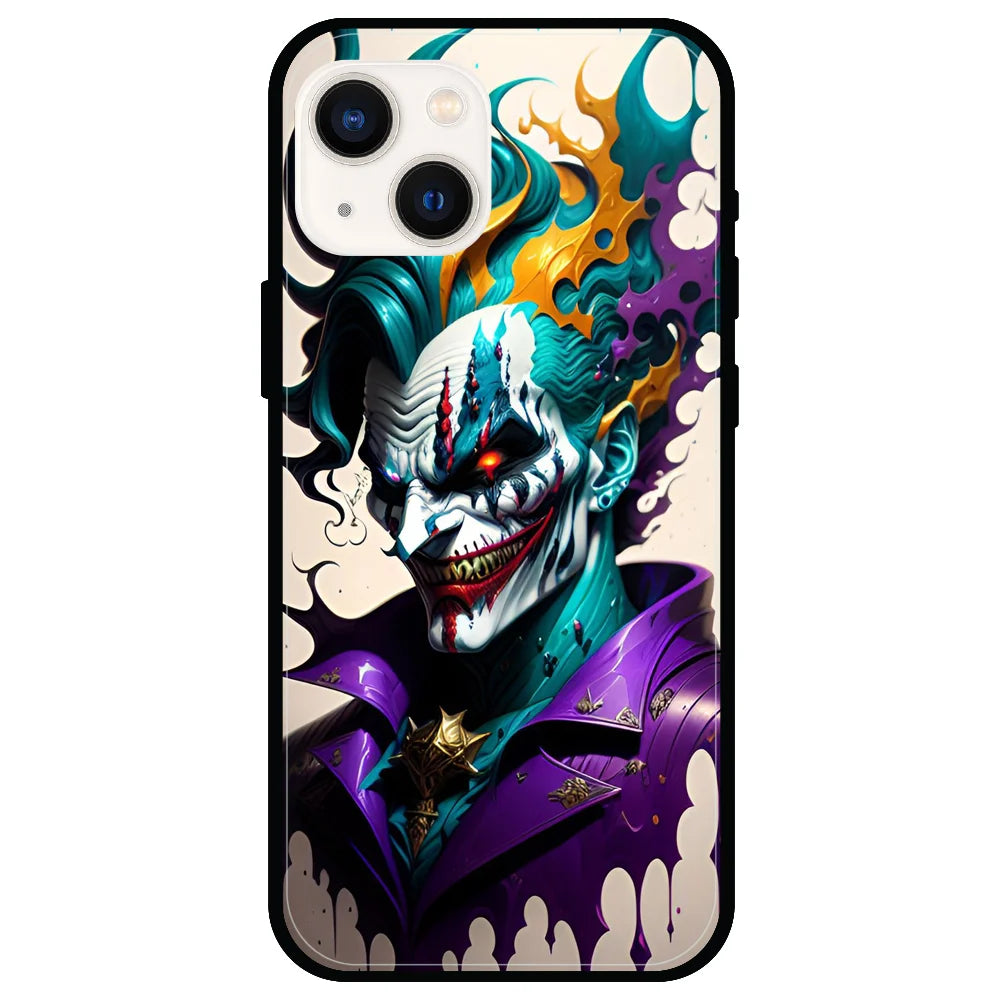 Devilish Joker - Glossy Metal Silicone Case For Apple iPhone Models- Apple iPhone 13