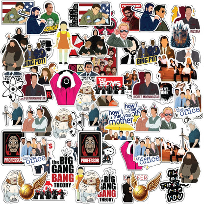 TV Series Stickers Pack – 42+ Pop Culture Waterproof Stickers