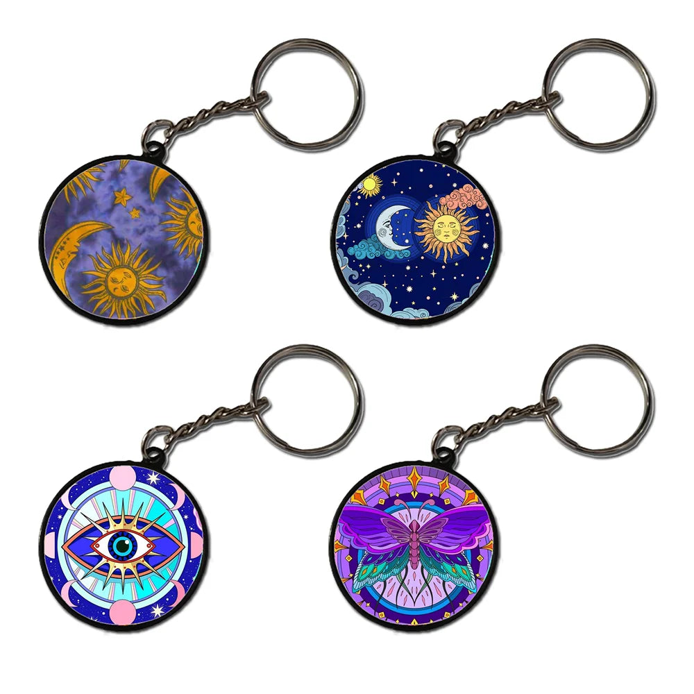 Sun - A Combo Of 4 Black Border Keychains