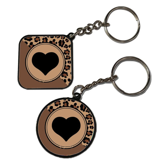 Black Heart - Keychain With Black Border (Pack Of 2)