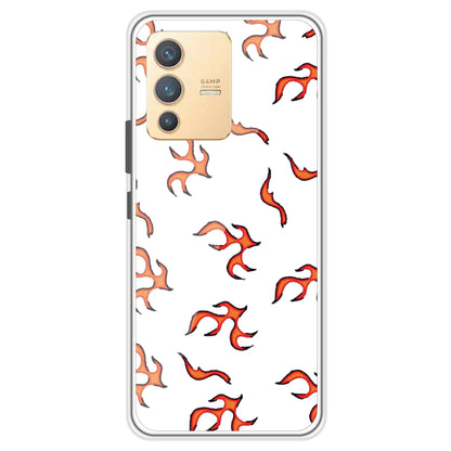 Orange Mini Flames - Clear Printed Case For Vivo Models