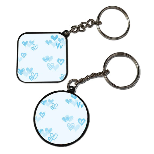 Blue Hearts - Keychain With Black Border (Pack Of 2)