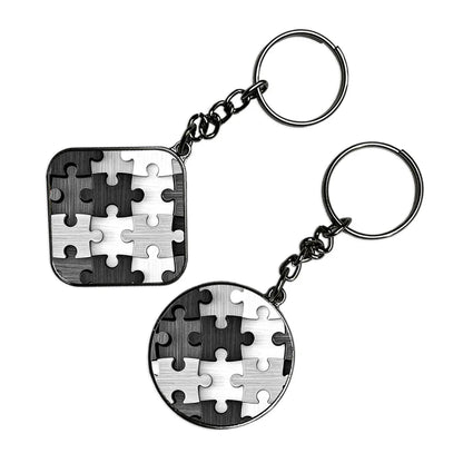Maze - Keychain With Silver Border (Pack Of 2)