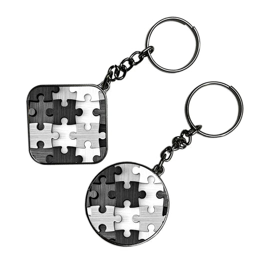 Maze - Keychain With Silver Border (Pack Of 2)