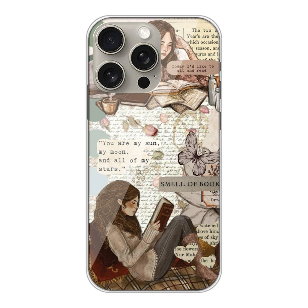 Book Collage - Silicone Case For Apple iPhone Models Apple iPhone 15 pro Max