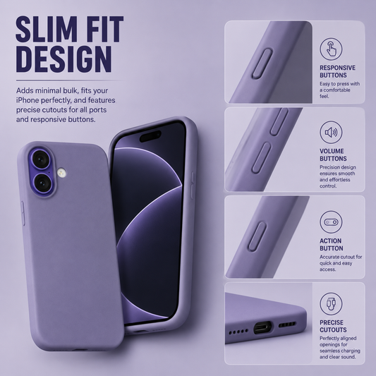 Lavender Liquid Silicone Case For Apple iPhone Models