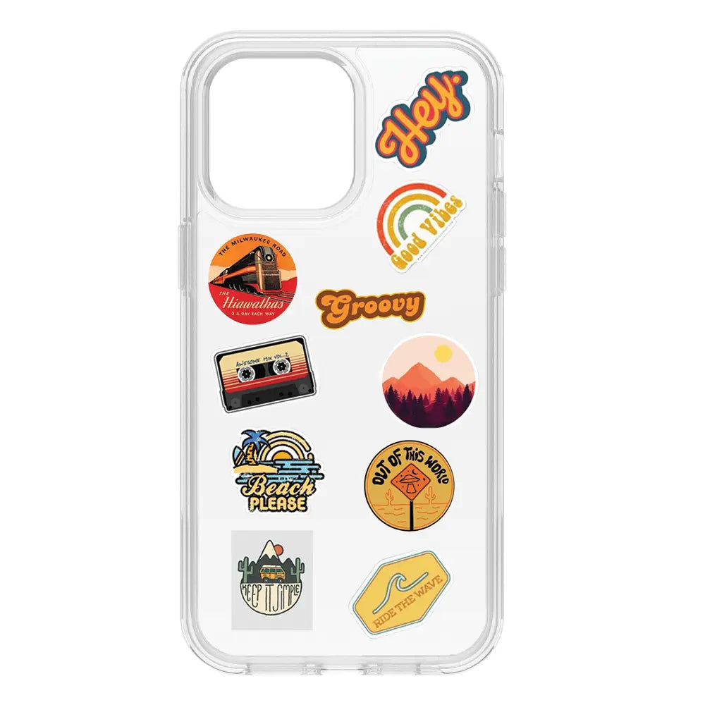 Beach Themed Stickers on clear case