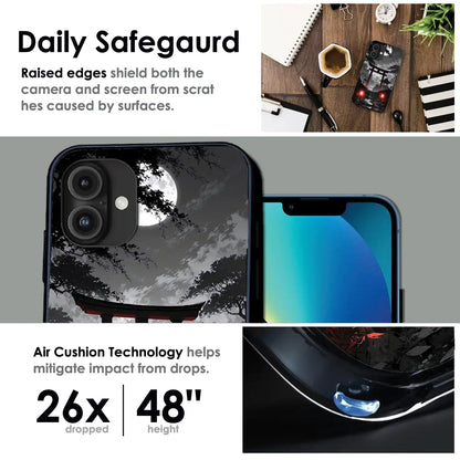 Midnight Torii Forest - Glossy Metal Silicone Case For Apple iPhone Infographic