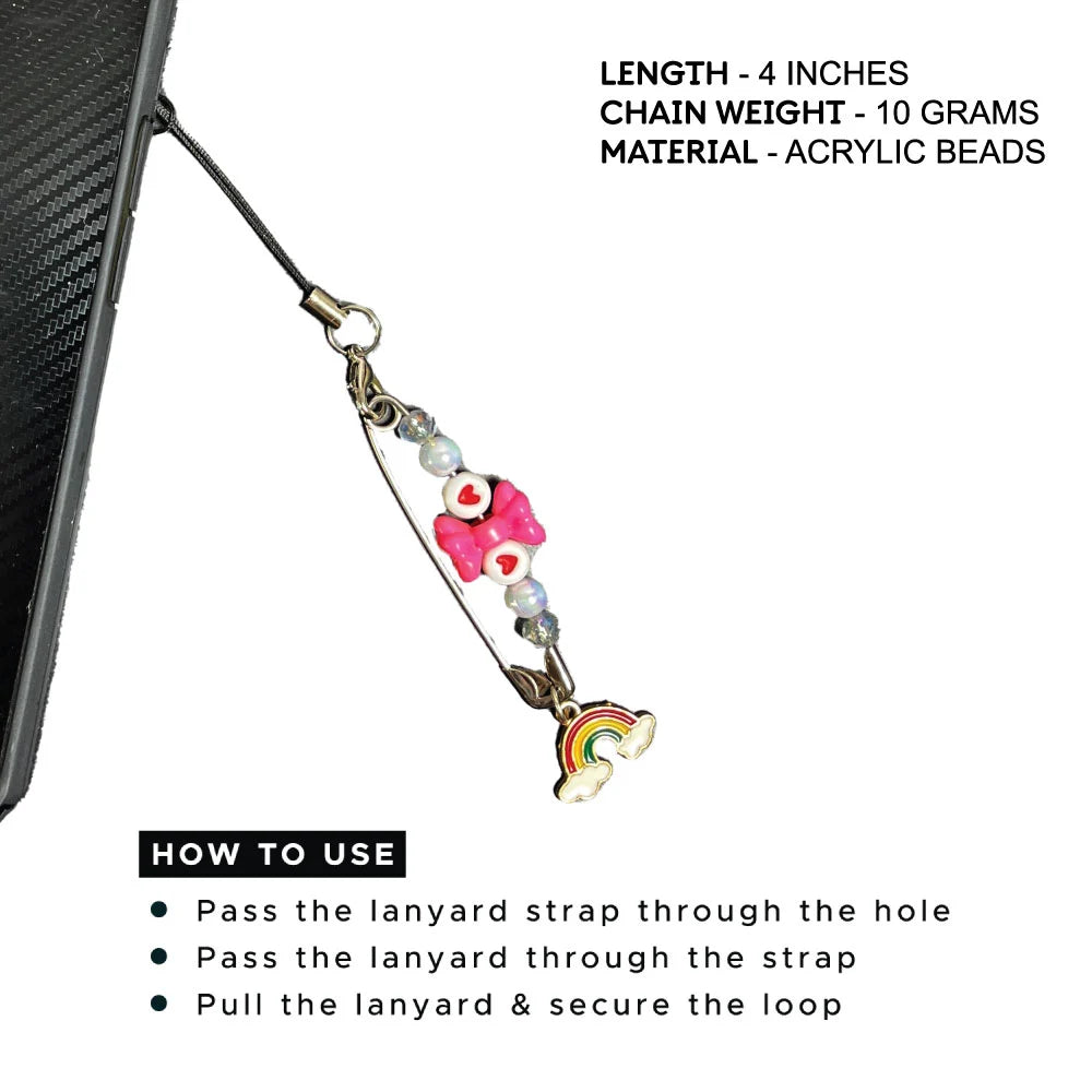 Rainbow Bow Pin Charm - Mini Phone Charm