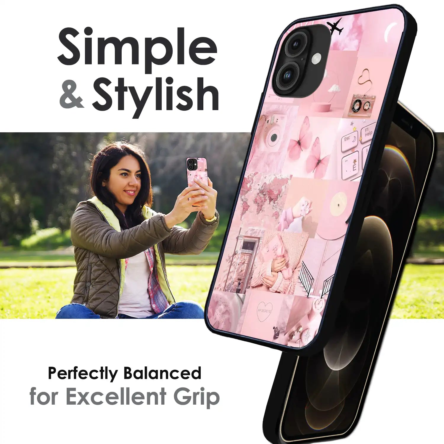 'Blush Aesthetic - Glossy Metal Silicone Case For Apple iPhone Infographic