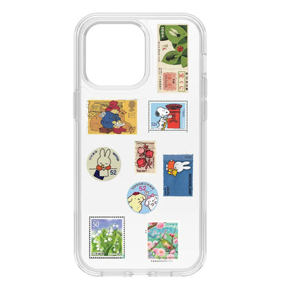 Stamps Themed Stickers on clear case