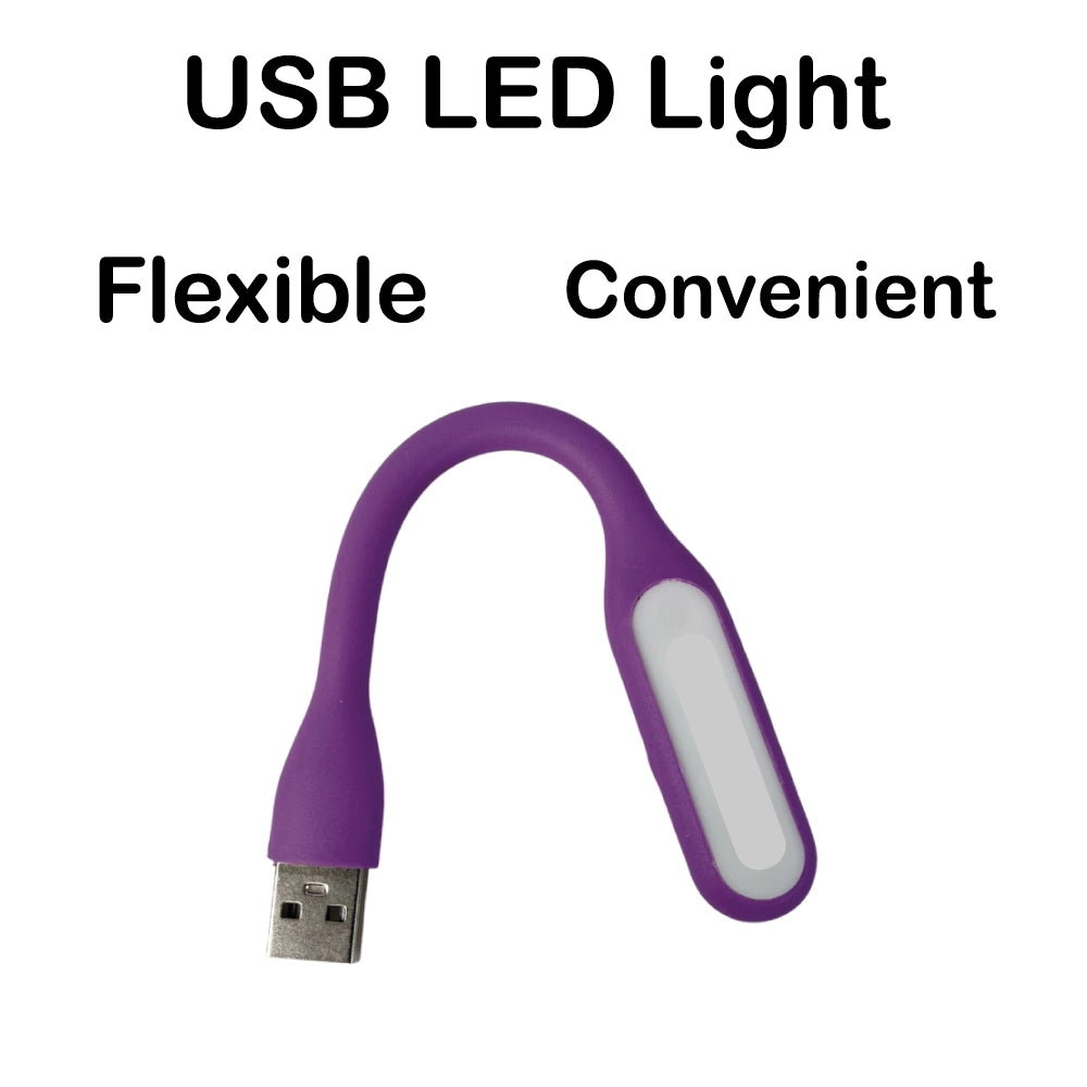 Pack of 2 USB LED Flexible Reading Lamp – Portable Plug & Play Night Light for Laptop, PC, Study, Travel Infographic