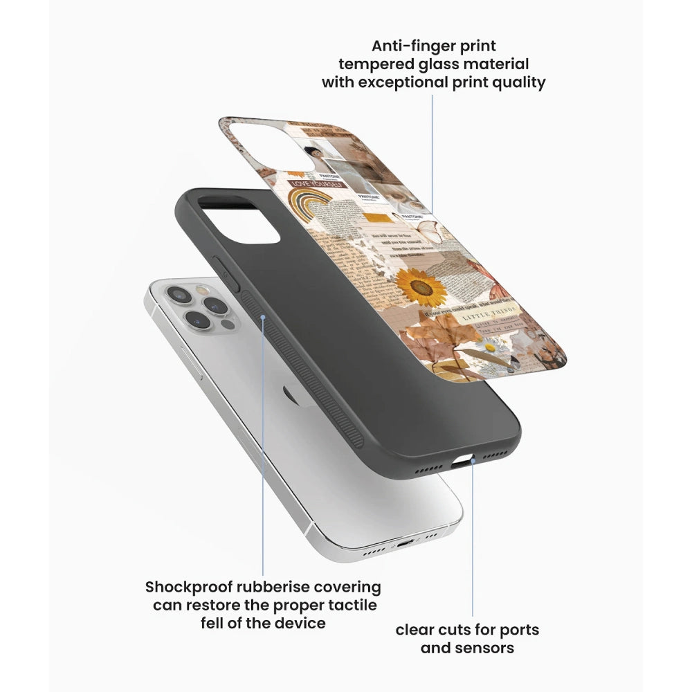 Aesthetic Butterfly & Sunflower - Glass Case For Apple iPhone Infographic