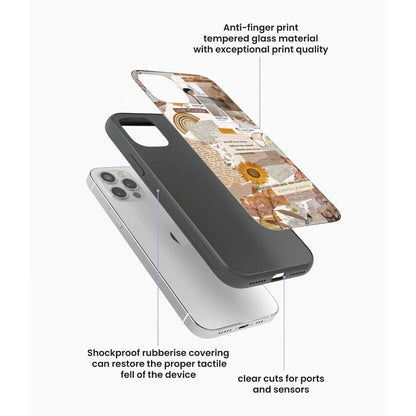 Aesthetic Butterfly & Sunflower - Glass Case For Apple iPhone Infographic
